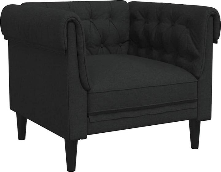 Productafbeelding VidaXL Chesterfield fauteuil gestoffeerde fauteuil loungestoel clubfauteuil zwarte stof