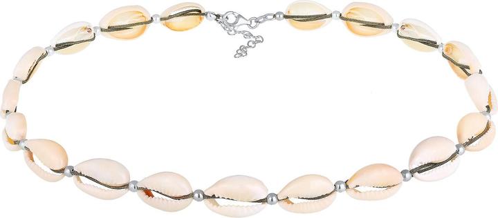 Actual product image Elli Necklace Genuine Kauri Shells Beach 925 Sterling Silver (925 Sterling silver gold-plated, Nylon, Seashell, No stone, 36 cm)