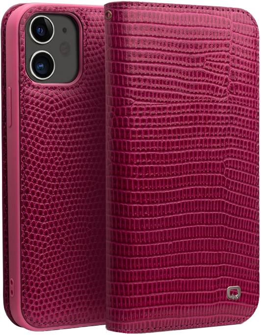 Actual product image QiAlino Fourre Flip Croco cuir véritable (Apple iPhone 12 mini)