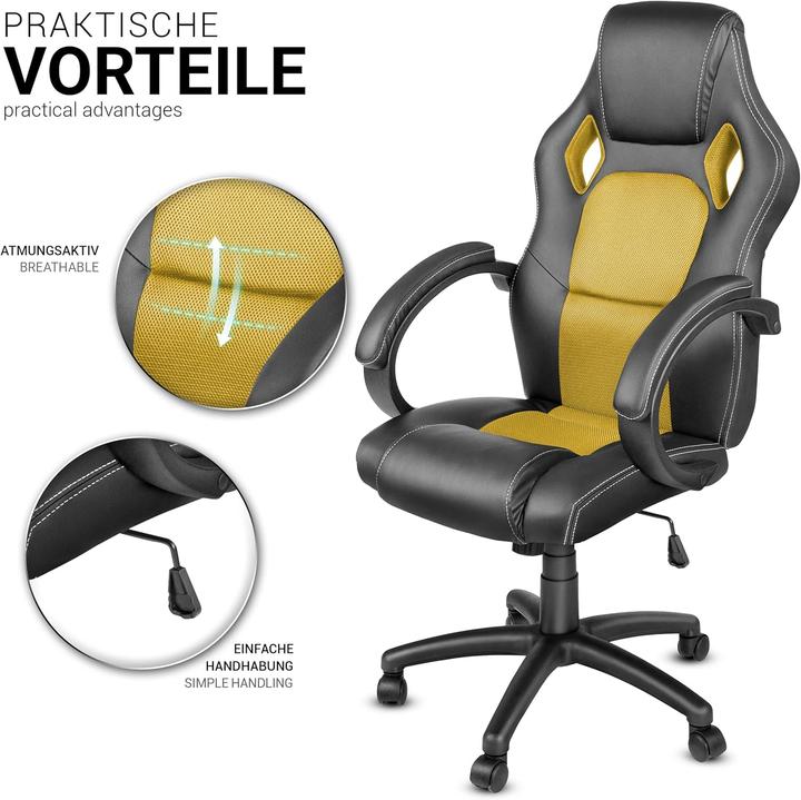 Produktbild Tresko Racing Chefsessel mit Wippmechanik und gepolsterten Armlehnen