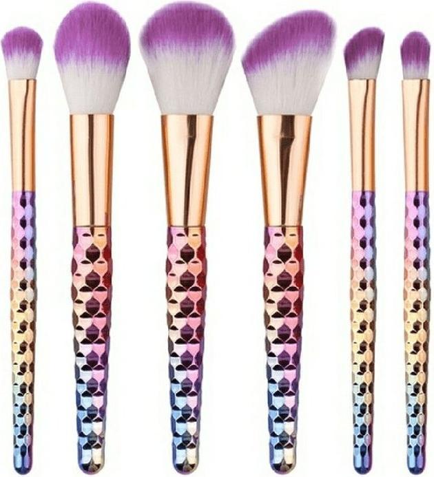 JTI Make-up-Pinsel-Set, 6 Pinsel - Regenbogen (Set)