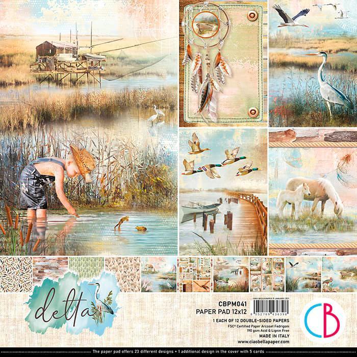 Produktbild Ciao Bella Scrapbook-Papier "delta", 12 Blatt, 30,5 x 30,5 cm (190 g/m², 12 x)