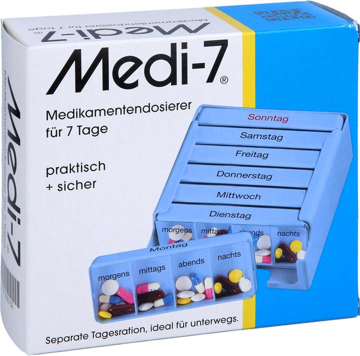 Produktbild Medi-7 Medikamentendosierer 7 Tage blau deutsch