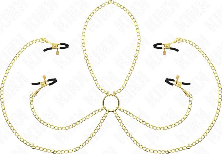 Image du produit Pipedream KINK - 4 pinces à tétons et à clitoris, réglables, or