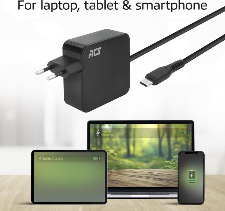 Produktbild USB-C laptop wall charger 65W with Power Delivery profiles, 2 meters (65 W)