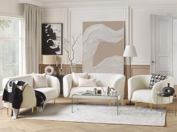Immagine prodotto Beliani Set di divani Bouclé Bianco a 6 posti LOEN (2 posti, 3 posti)