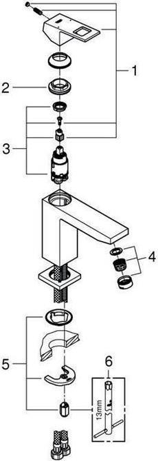 Produktbild Grohe Eurocube Einhand-Waschtischbatterie M-Size
