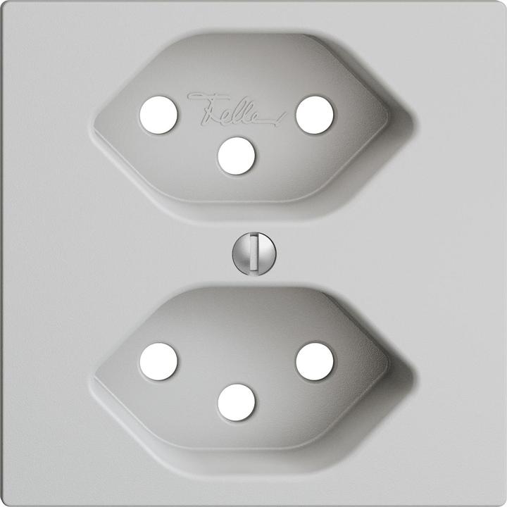 Actual product image Feller Cover set socket 2xT13 light grey