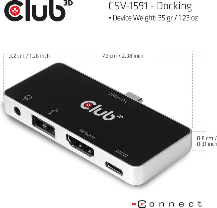 Produktbild Club 3D CSV-1591 (USB-C, 1 Ports)