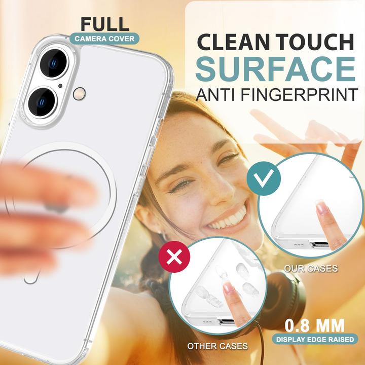Actual product image Nalia Extremely thin 0.3mm hard case with MagSafe, matt cover (Apple iPhone 16)