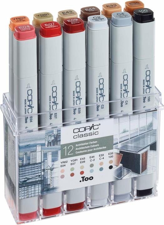 Architecture Copic Basic Set Copic Classic Marker 12 Architecture Colours Wallet Sketching