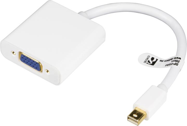Actual product image Deltaco DP-VGA4 video cable adapter VGA (D-Sub) DisplayPort White (VGA, 5 cm)