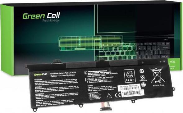 Actual product image ASUS Green Cell Battery Green Cell C21-X202 for X201E F201E VivoBook F202E Q200E S200E (4 Cells, 4500 mAh)