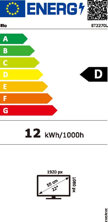 Energie-Label ēlo ET2270L-2UWA-0-BL-G 22IN LCD (1920 x 1080 Pixel, 22")