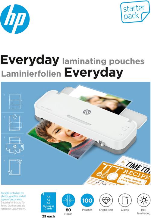 HP Everyday StarterSet (Visitenkarte, A6, A4, A5, 100 Stück, 80 µm)