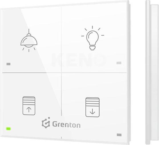 Produktbild Grenton Touch Panel/ 4 Touchfelder/ Tf-Bus/ Weisse Glasfront