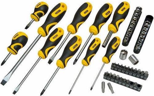 Productafbeelding Stanley Alleskunner, STHT0-70887 Schroevendraaierbasis en bitset met zakje 48 stuks, geel/sh