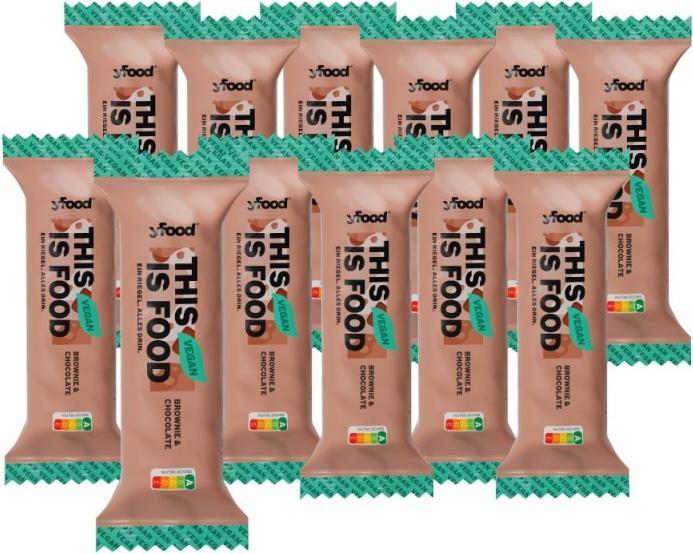 Image du produit YFood Barre protéinée végétalienne (Brownie, Chocolat, 12 pcs, 800 g)