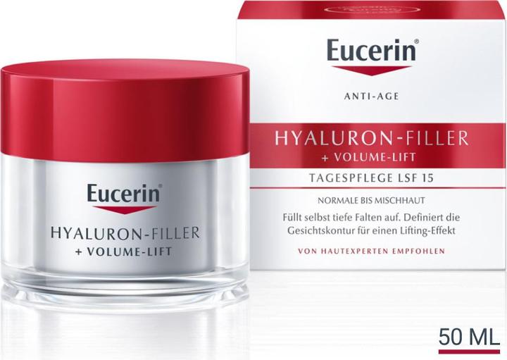 Actual product image Eucerin HYALURON-FILLER + VOLUME-LIFT day care for normal to combination skin SPF 15 (50 ml, Day cream, SPF 15)