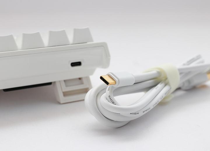 Actual product image Ducky One 2 Pro Mini White Edition Gaming Keyboard, RGB LED - Kailh Red (DE, Cable)