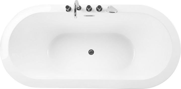 Produktbild Beliani Badewanne freistehend weiss mit Armatur oval 170 x 80 cm EMPRESA (214 l, 80 cm, 170 cm)
