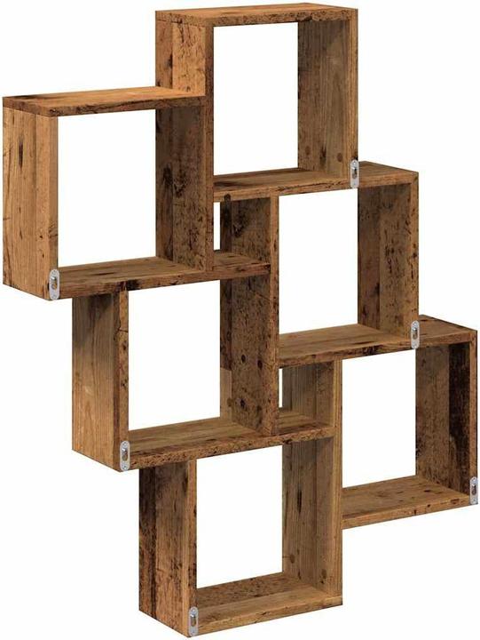 Actual product image VidaXL Würfelregal Wandregal Hängeregal Bücherregal Schweberegal Altholz-Optik (78 x 15 x 93 cm)