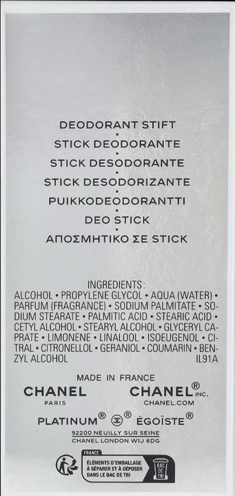 Actual product image Chanel Platinum Égoïste (Stick, 75 ml)