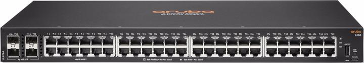 Actual product image HPE E Aruba 6100 Switch 4 SFP+ Ports, 1 USB Type C Console Port, 1 USB Type A Host Port, Layer 2 (48 Ports)
