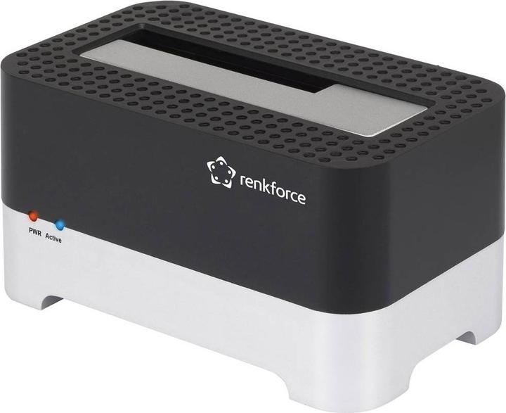 Actual product image Renkforce RF-DOCKING-01 USB 3.2 Gen 1 (USB 3.0) SATA Hard Drive Docking Station (USB-A, 1 Ports)