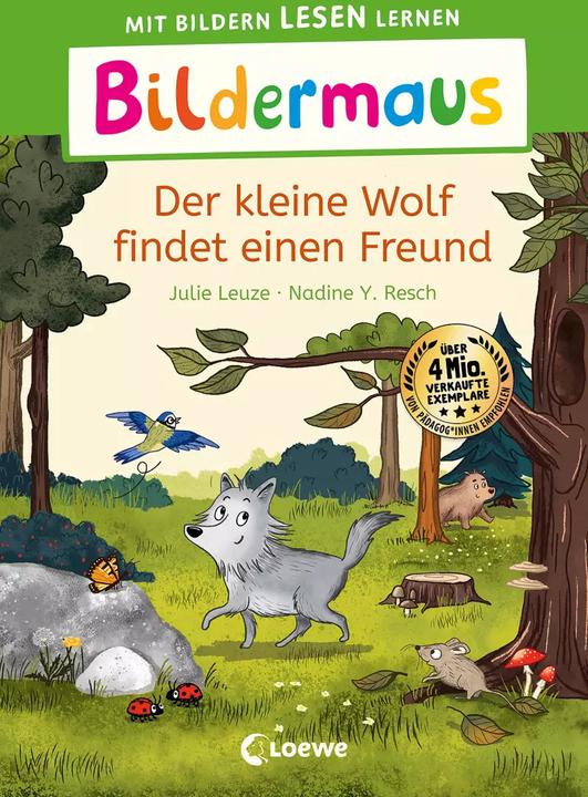 Actual product image Bildermaus - Der kleine Wolf findet einen Freund (German, Julie Leuze, Nadine Y. Resch, Loewe first readers, 2023)