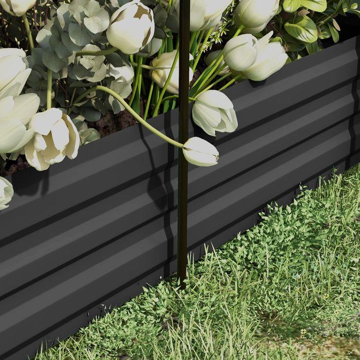 Image du produit Swisshandel24 Hochbeet Stahl, Pflanzkasten, Blumenkasten mit Vogelschutznetz, Sonnenschutz, Gartenbeet für Balkon