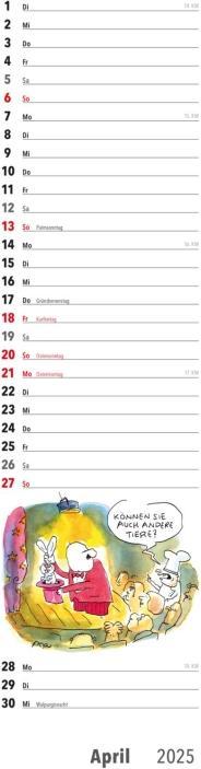 Produktbild Fiese Bilder Streifenkalender 2025: Monatskalender für die Wand (Deutsch)