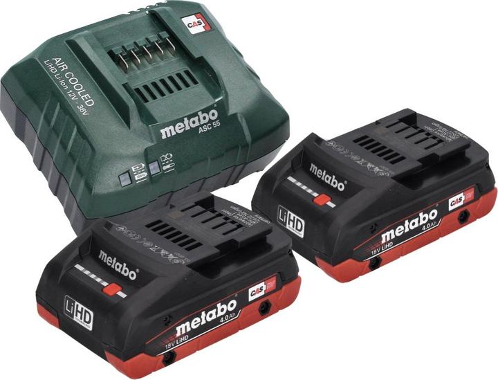 Produktbild Metabo MS 18 LTX 15 Akku Gehölzsäge 18 V 15 cm 5 m/s + 2x Akku 4,0 Ah + Ladegerät + metaBOX (Akku Kettensäge)
