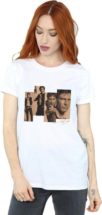 Actual product image Star Wars Womens/Ladies Han Solo Photoshoot Cotton Boyfriend T-Shirt (L)