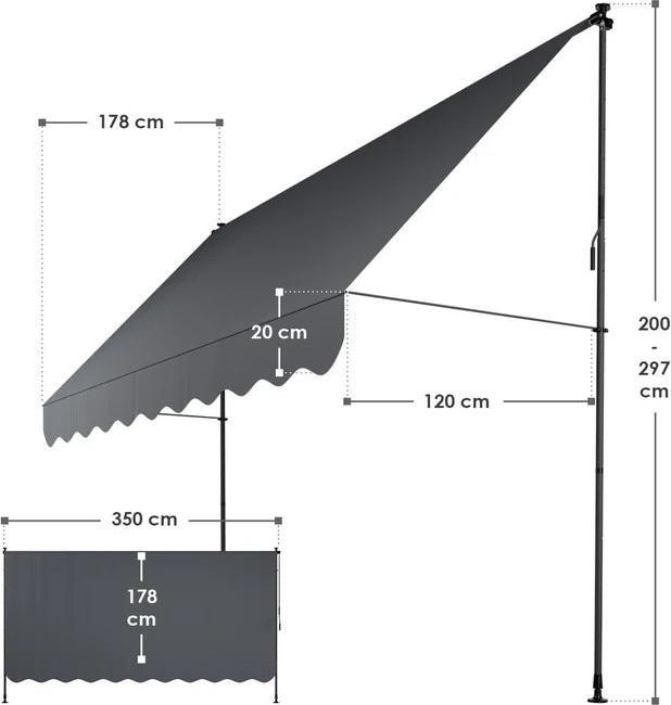 Image du produit Juskys Klemmmarkise Kapstadt (3.50 m)