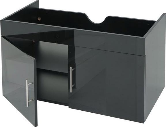 Actual product image Mendler Washbasin base cabinet, washbasin base cabinet bathroom furniture, high gloss 90cm sch