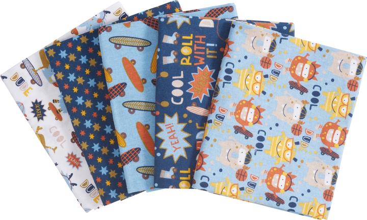 Stafil Stoffpaket Patchy "Monsterkerle", 5er Set, 5 Designs à 45 x 55 cm