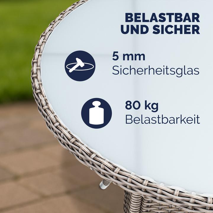 Immagine prodotto Casaria Tavolo da balcone in polyrattan (60 cm)