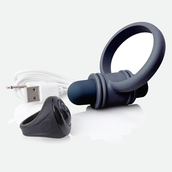 Actual product image Screaming O My Secret Remote Control Vibrating Ring Set for him Rechargeable - Black