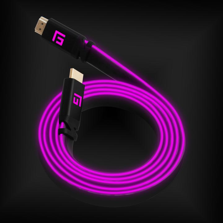 Actual product image Floating Grip HDMI Cable High Speed 8K/60Hz LED 1.5m pink (1.50 m, HDMI)