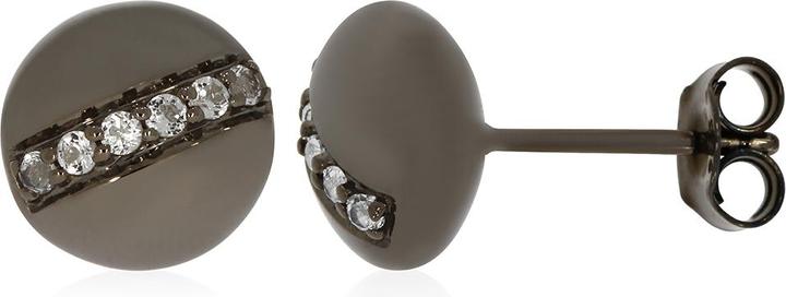 Actual product image Xen Stud earrings with 12 white topazes approx. 0.26 ct. Black Rhodium (925 Sterling silver)