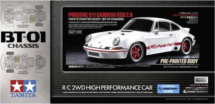 Produktbild Tamiya 1/10RC Porsche 911 Carrera RSR 2.8 (White Body Painted)BT-01 (Kit)