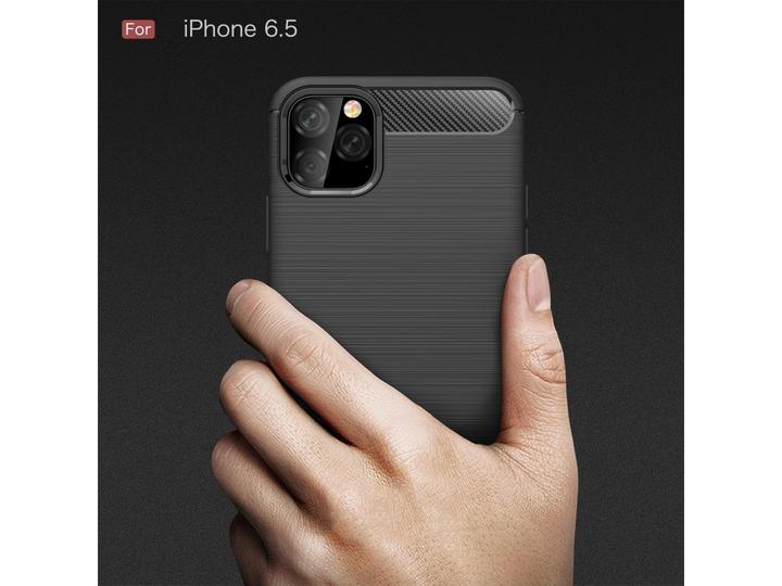 Actual product image Screenguard Apple iPhone 11 Pro Max Case Carbon Brushed Soft TPU (Apple iPhone 11 Pro Max)