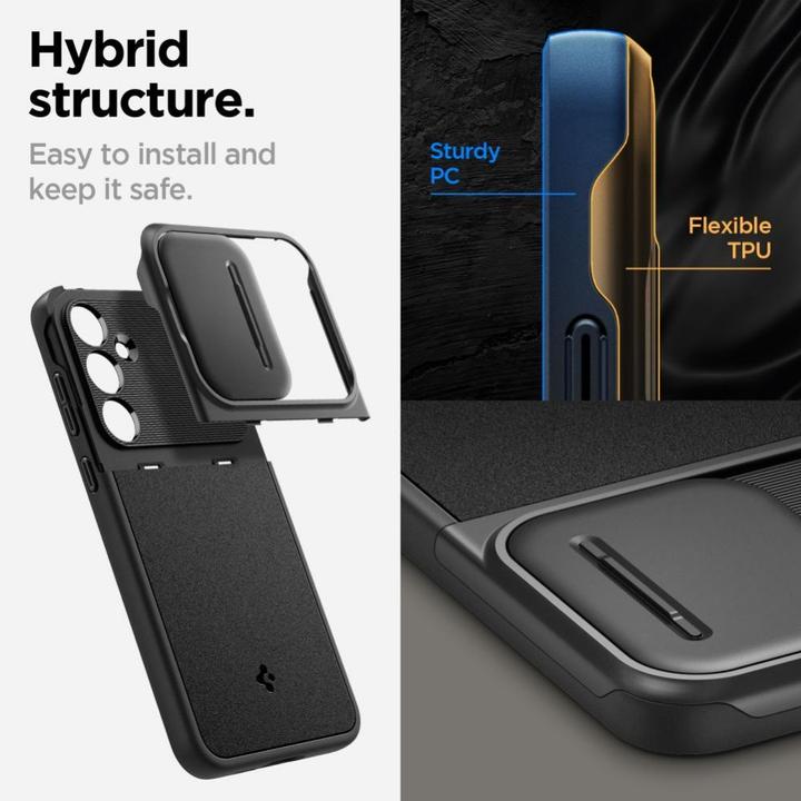 Produktbild Spigen Optik Armor Hülle für Samsung Galaxy A55 5G - Schwarz (Samsung Galaxy A55)