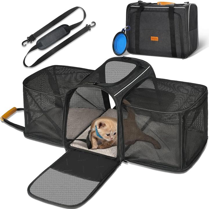 Morpilot Transportbox (Hund, Katze, Atmungsaktiv, Waschbar, Reflektoren, Faltbar)