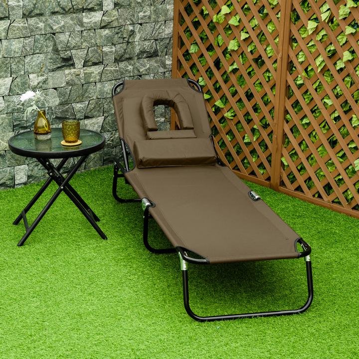 Image du produit Outsunny Chaise longue de jardin avec ouverture faciale (190 cm)
