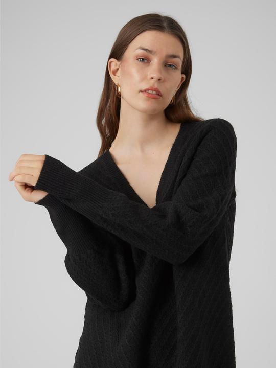 Produktbild Vero Moda VMANJASTINNA LONG V-NEK PULLOVER GA EXC Strickpullover (XS)