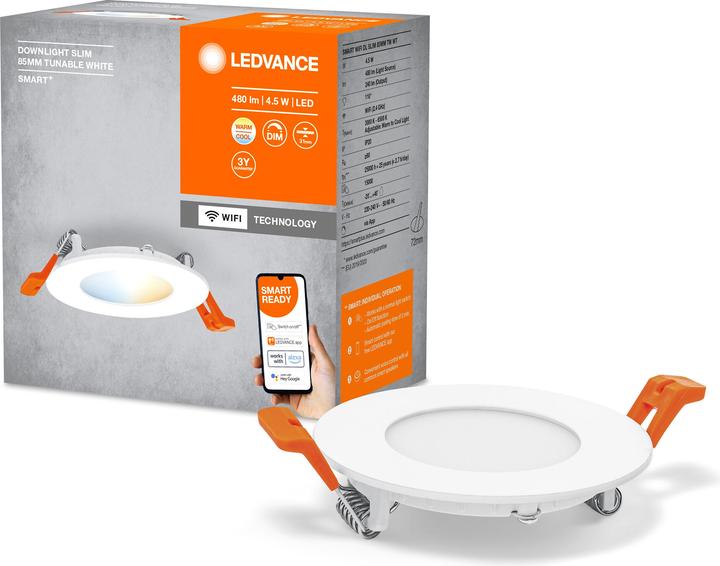 Immagine prodotto Ledvance Smart+ Spot ultra sottile 80mm bianco 4w 300 lum WIFI TW IP20 (240 lm)