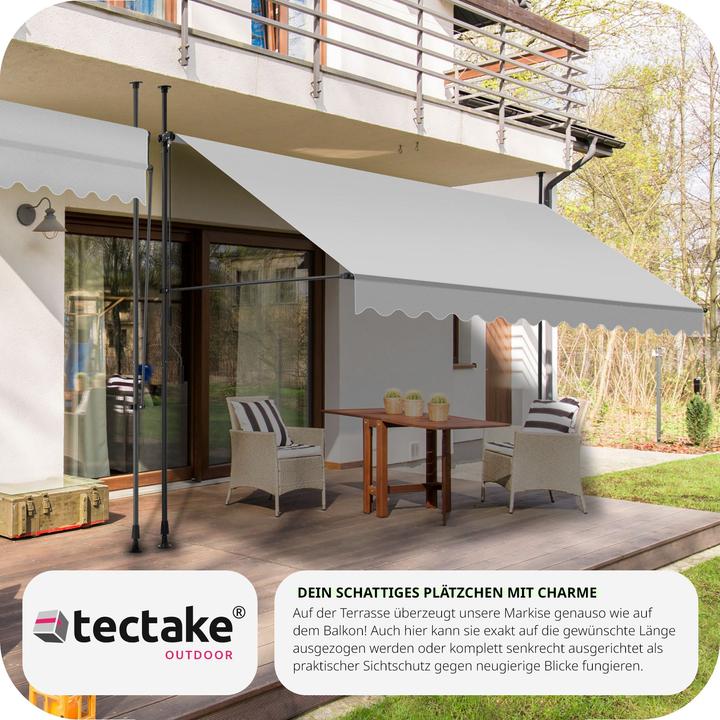 Actual product image tectake Tenda a morsetto con manovella, altezza regolabile (4 m)