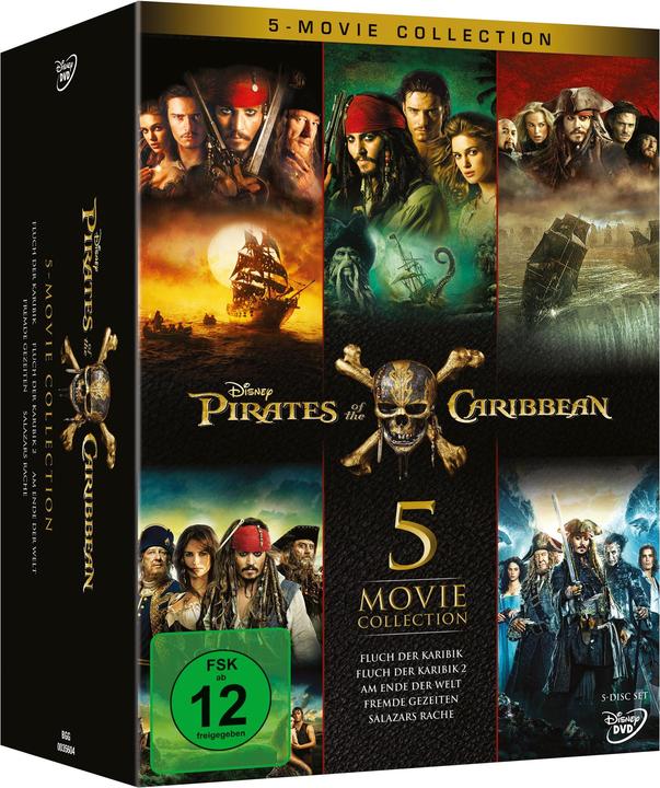 Pirates of the Caribbean - Fluch der Karibik 1-5 (5 Discs) (DVD, 2017, Deutsch)
